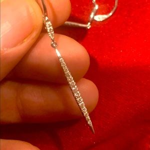 14k white gold tapered diamond earrings by Gabriel & Co.